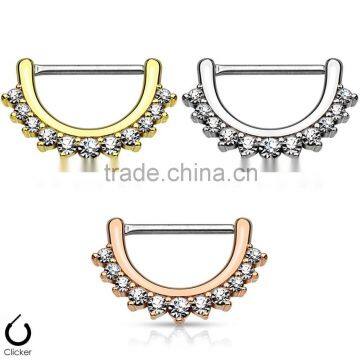 Nipple Piercing Clicker CZ Set Clicker