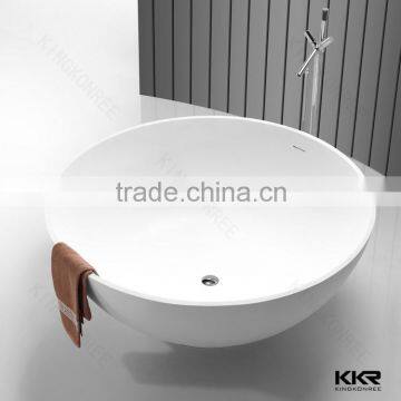 Modern bathroom Round freestanding resin stone bathtub