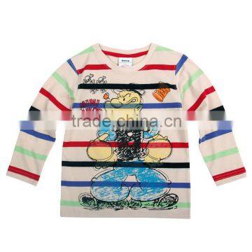 (A3055) apricot 2y-6y baby boy cartoon t shirts toddler boys winter tops autumn wear