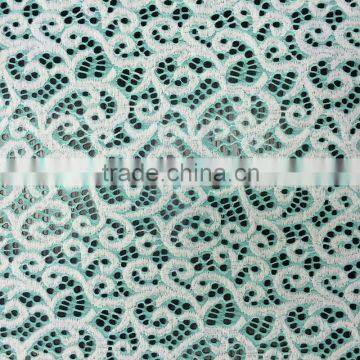 two tone curve elastic nylon spandex lace fabric