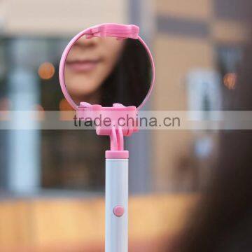 earphone with mirror folding selfie stick for some phone