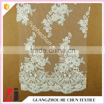 HC-5709-1 Hechun Crystal Bead Bridal Lace Fabric Large for Latest Dress Designs