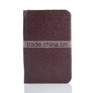 2016 Newest style ID card window credit card holder leather notebook with zipper