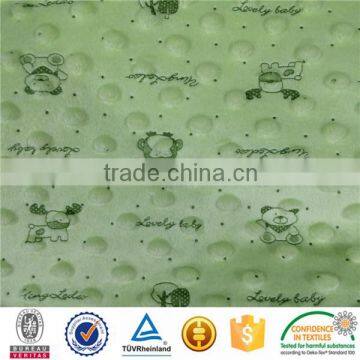 2016 fashion design SGS checked skin-friendly print minky dot baby bedding fabric