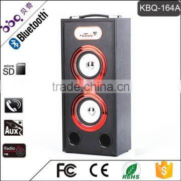 BBQ KBQ-164A 20W 2000mAh Multiple Designs Newest Plating Horn LED Screen Wooden Bluetooth Speaker photo-3