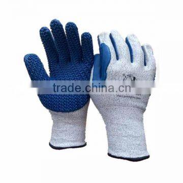 Grey Rubber Coated HPPE Liner Cut Resistant Level 5 Gloves