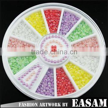 2015 new design flat back half round nail pearl for phone nail art decorations DIY