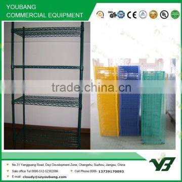 2015 hot sell NSF 300 lb 48x14 inch 4 layer amercian market green epoxy wire grocery store shelf (YB-WS026)