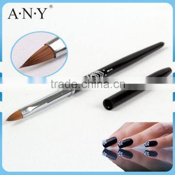 ANY Nail Art Beauty Design Slim Metal Handle Pure Kolinsky 3D Art Brush for Nails