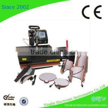 combo 8 in 1 Multifunctional Heat Press Machine for gift making propaganda with flatbed working table