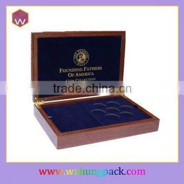 High-end Wooden Medal Coin Storage Box /Custom Logo Coin Collection Box Design