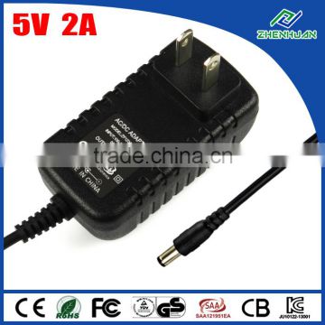 power adapter 5V 2.0A input ac 50/60hz ac power supply