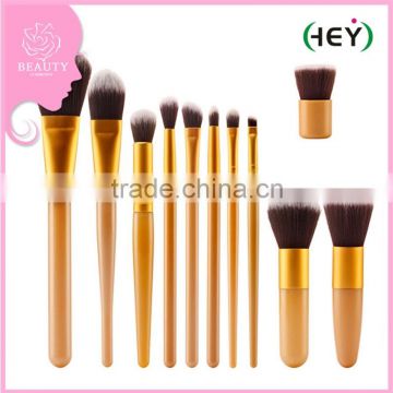 High quality 11pcs makeup brush sets soft synthetic hair and plastic handle makeup brush kits