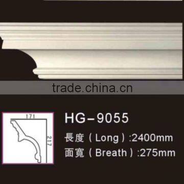 HG9055 factory price PU (polyurethane) plain cornices mouldings for home/interior decoration