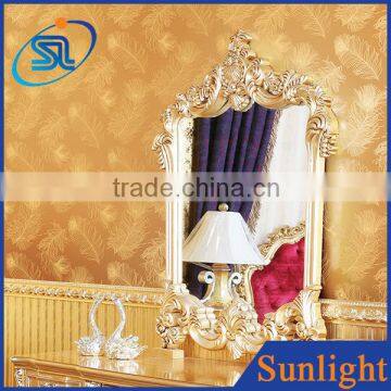 splendid golden feather pattern eco-friendly vinyl wallpaper hotel wallpaper