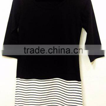 "100% ORGANIC COTTON MONOCHROME STRIPES TOP"