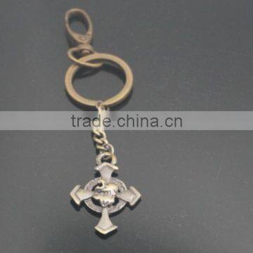 Antique brass christian cross pendant keychain souvnir gift