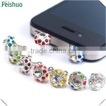 Good quality professional alloy crystal headphone dust plug