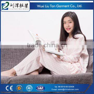 Plaid Ruffle Pajama Sleepwear for Women Supplier photo-6