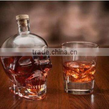 180ml glass skull bottle with cap