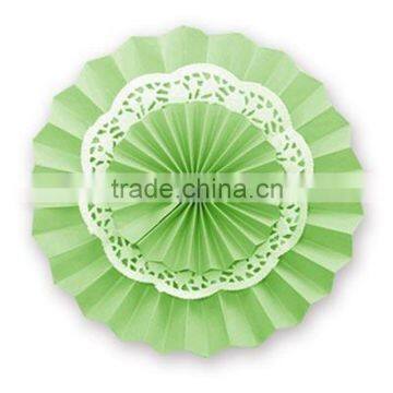 Lime Paper Lace Doilies Rosettes Paper Fans Backdrop Hanging Paper Fans Solid Color Party Round Pastel Hanging Decoration