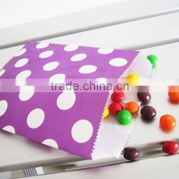 25 Purple Polka Dot Paper Bag Merchandise Bag (5"x7.5") gift wrap bags