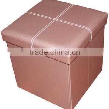 stronger!! Brown PU Leather foldable storage stool