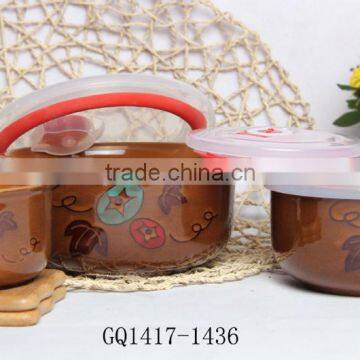 2015 Red Ceramic Tableware Bowl With Big White Dots photo-2