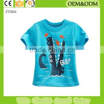 2015 Crocodile t-shirt Fish t shirtbaby clothes wholesale price organic kids boy cartoon t-shirt