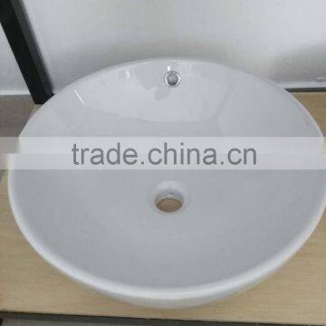 Bathroom Ceramic Art Basin Sanitary Ware Round Shape Single Hole White Clear Hot Sale wc Art Basin YB001 photo-3