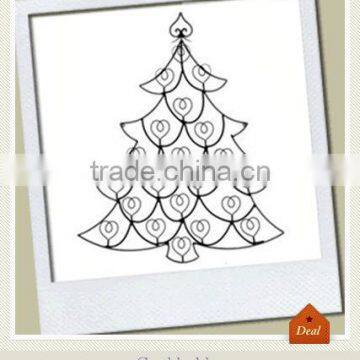 Christmas tree metal hanging greeting card holder