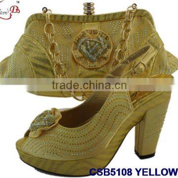 High Rough Heals Shoes and Bag Match Set With Stones Famous in European Style for Young Lady for Wedding /party photo-4