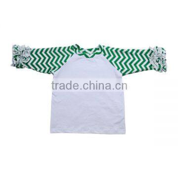 Wholesale 2016 Boutique Baby t Shirt Toddler Girls Striped Sleeve Raglan Shirt 3/4 Ruffle Sleeve Shirt photo-4