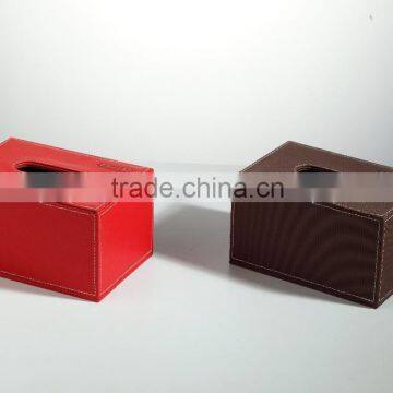 2014 hot sale noble leather tissue box PU cheap napkin box tissue box