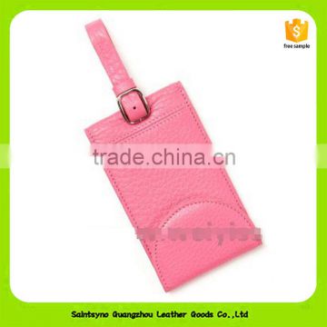 16040 Luggage tag PU leather for business suitcase name tags card easily to recognize