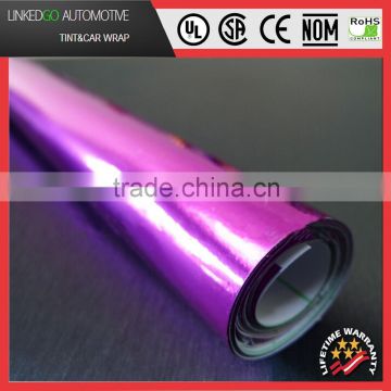 Top Quality Car Wrapping 1.52*30M Decal sticker Pink Chrome Vinyl Film