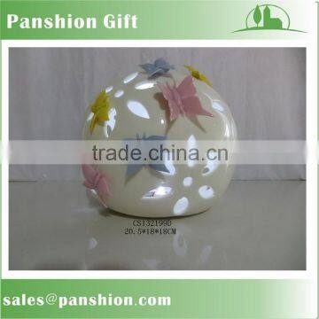 Wholesale whtie ceramic decorative ball with led light