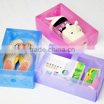 New design Clear plastic stackable shoe storage box wholesale