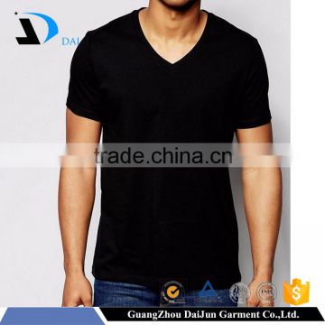 Daijun OEM men v neck wholesale 100%cotton high quality blank plain t-shirts