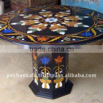 Round Marble Inlaid Table Tops