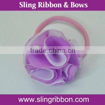 Cheap Organza Fabric Flower Hair Ribbon Bows For Hair Accessories