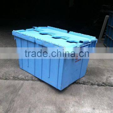 Hot Sale 44L/50L Stackable Plastic Moving Boxes Sale,Hinged Lid Plastic Storage Box,Plastic Box With Hinged Lid photo-2