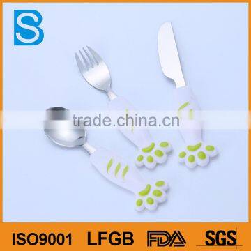 Cute Cartoon Pattern Ceramic handle spoon and fork knife