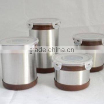 4Pcs Stainless Steel Airtight Canister