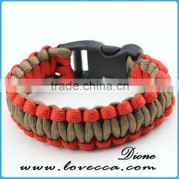 Customized Survival 3 color paracord bracelet with buckle instruction outdoor bracelets