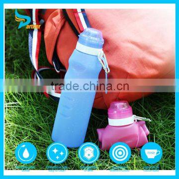 Unbreakable Accordion Flexible Silicone Collapsible Water Bottle