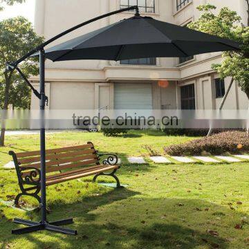 outdoor hanging manual open aluminium patio side parasol umbrella