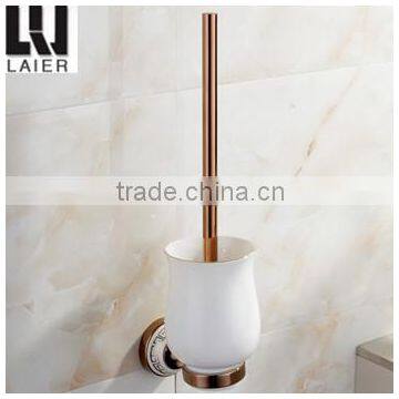 2015 new design gold ceramic bathroom accessories set toilet brush 11850