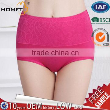 Fashion Large Size Flower Underwear Women Cotton High Waist