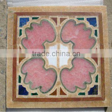 Beautiful Square Inlay Design Table Top Very beautiful waterjet marble tiles design floor pattern marble inlay table top